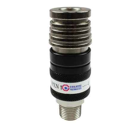 Coilhose Pneumatics 122USE 2-in-1 Automatic Safety Exhaust Coupler 1/2" Body, 1/2" MPT