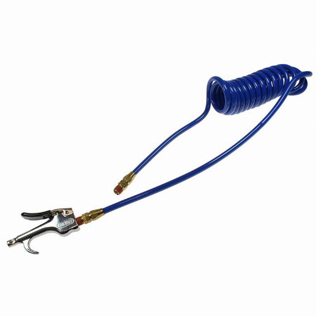 Coilhose PR532-10B-B Flexcoil, 5/32" x 10ft with 600-S Blow Gun. 1/4" NPT Fittings, Blue