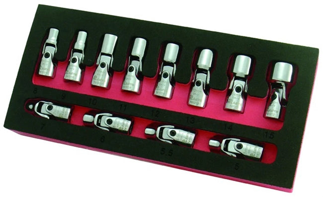 Astro Pneumatic 7412 12pc Metric 1/4" Drive Flex Socket Set, 6-Point