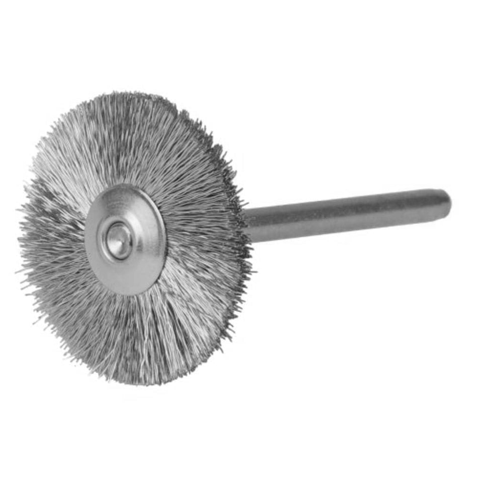 Brush Research 82D-429 Miniature Crimped Carbon Wheel Brush, 12/Pk