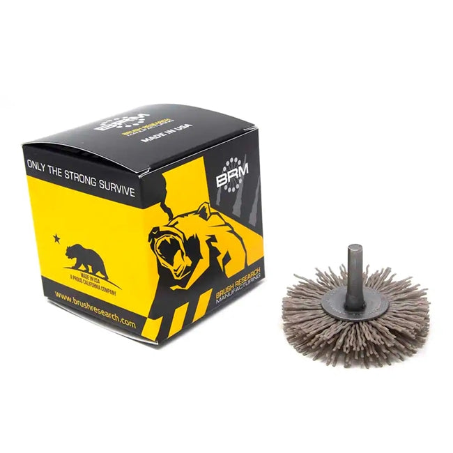 Brush Research BMC25AY180AO2-1/2" OD, Crimped Abrasive Nylon Wheel Brush