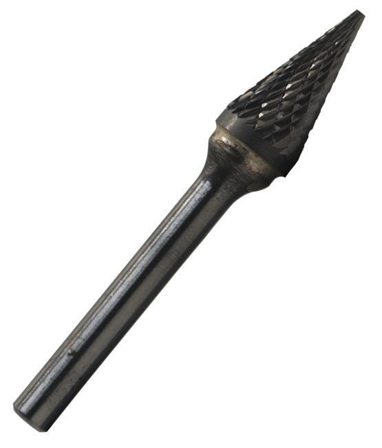 Drill America DULSM4 SM4 3/8" X 5/8" Cone Pointed End Carbide Burr 1/4" Shank, DULSM4