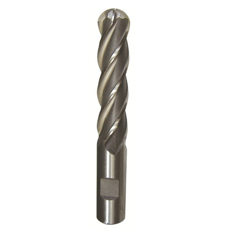 Drill America DWCF1118 1/2" X 1/2" HSS 4 Flute Single End Ball End Mill, Qualtech, DWCF1118