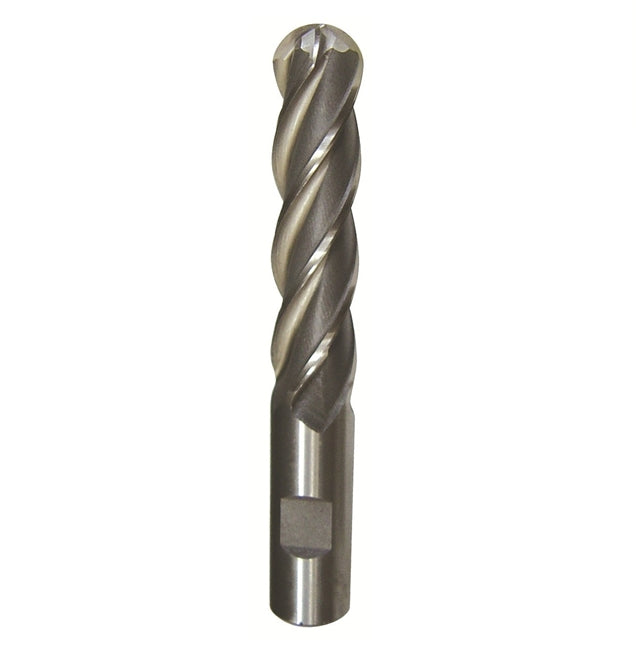 Drill America DWCF1152 1" X 1" HSS 4 Flute Single End Ball End Mill, Qualtech, DWCF1152