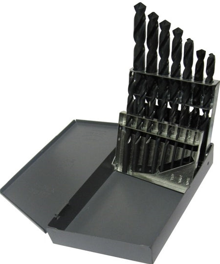 Drill America DWD15J-SET 1/16"-1/2"x32nds 15  Piece HSS Jobber Length Drill Set, Qualtech, DWD15J-SET