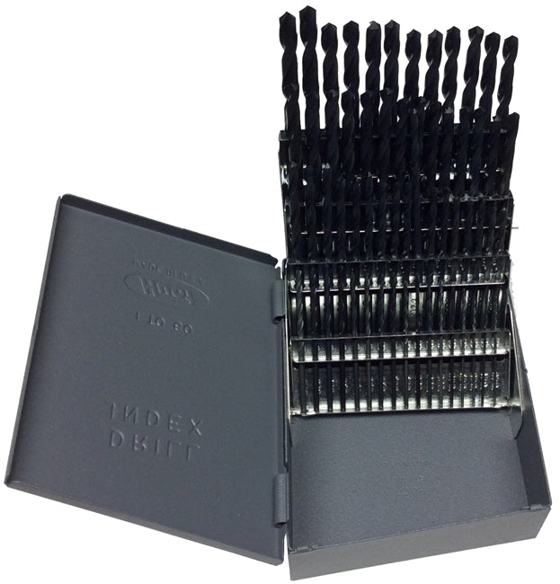 Drill America DWD60J-SET #1-#60 60 Piece HSS Jobber Length Drill Bit Set, Qualtech, DWD60J-SET