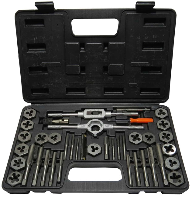 Drill America DWT40PC-HEX #4-1/2" Carbon Steel Tap and Die Set with Hex Die, DWT40PC-HEX