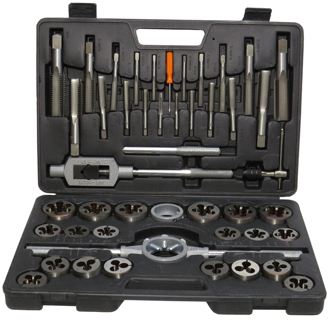 Drill America DWT45PC-MM-SET 6.00mm -24.00mm Carbon Steel NC and NF Tap and Die Set, DWT45PC-MM-SET