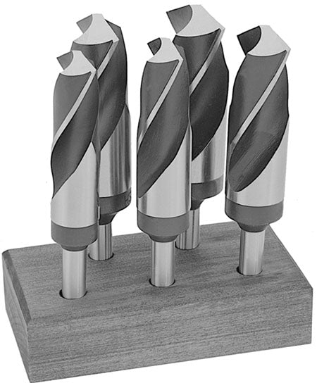 Drill America D/ASWD 9/16"-1" 5 Piece HSS Reduced Shank Drill Bit Set, 1/2 Shank, Drill America, D/ASWD