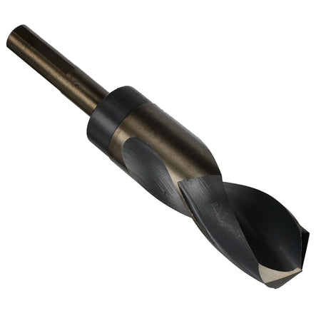 Drill America KFDRSD1-1/2 1-1/2" Reduced Shank HSS Black & Gold KFD Drill Bit, 1/2" Shank, 3-Flat Shank, KFDRSD1-1/2