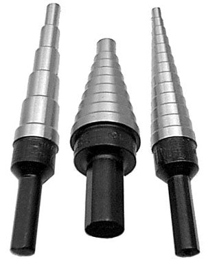 Drill America VACSET 3 Piece Unibit HSS Step Drill Bit Set (Sizes #1 to #3), VACSET