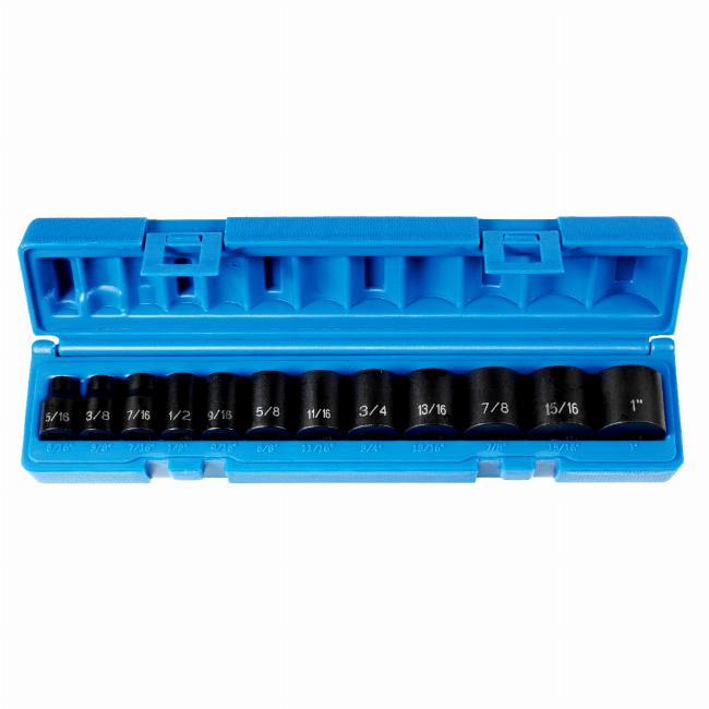 Grey Pneumatic 1202 3/8" Drive 12 Piece 12-Point Standard Length Fractional Impact Socket Set