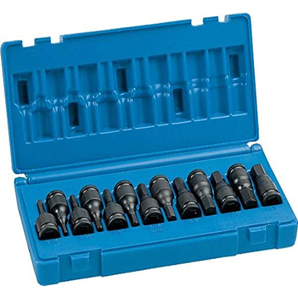 Grey Pneumatic 1235TT 12 Piece 1/4", 3/8" & 1/2" Drive Tamper-Proof Torx Impact Socket Set