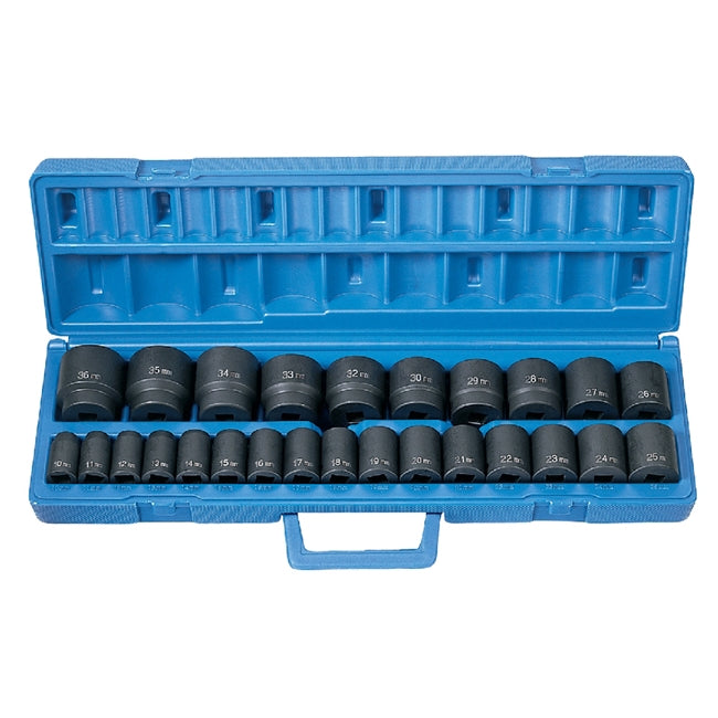 Grey Pneumatic 1326M 26 Piece 1/2" Drive Standard Metric Impact Socket Set