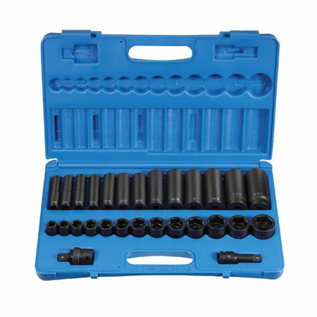 Grey Pneumatic 1328RD 28 Piece 1/2" Drive Standard & Deep SAE Impact Socket Set