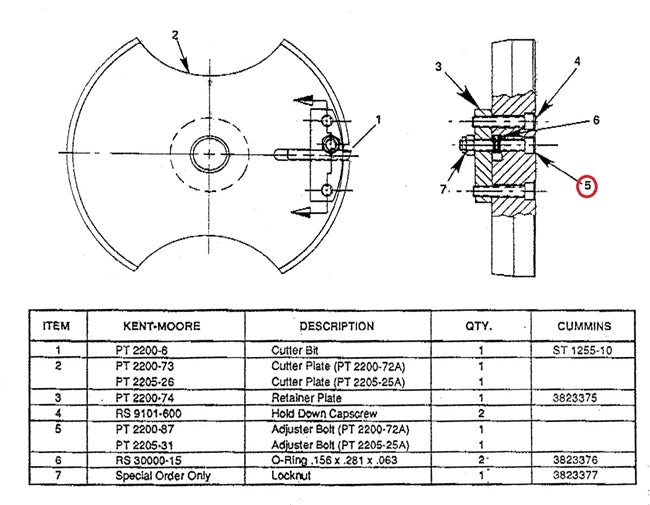 Kent-Moore Cummins PT-2200-87 Adjusting Bolt