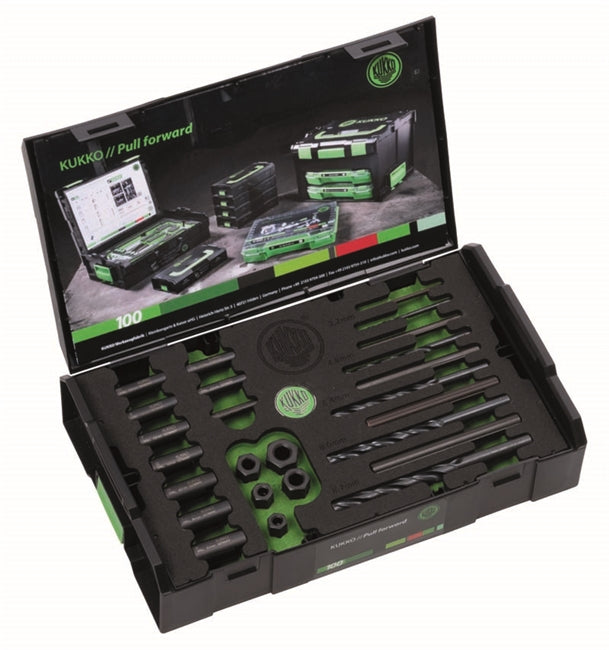 Kukko 49-U-B Bolt Extraction Set with Drills And Drill-Guides Dia. 5-16 mm