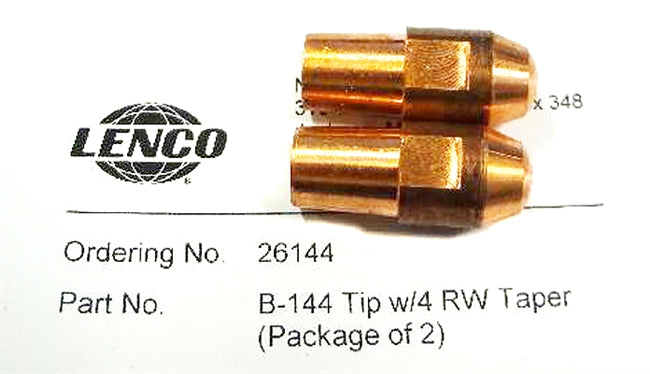 Lenco 26144 B-144 Welding Tip with 4 Rw Taper (Pk of 2)