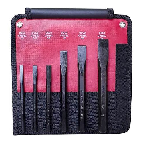 Mayhew 60560 6 Piece Alloy Steel Cold Chisel Set with Pouch