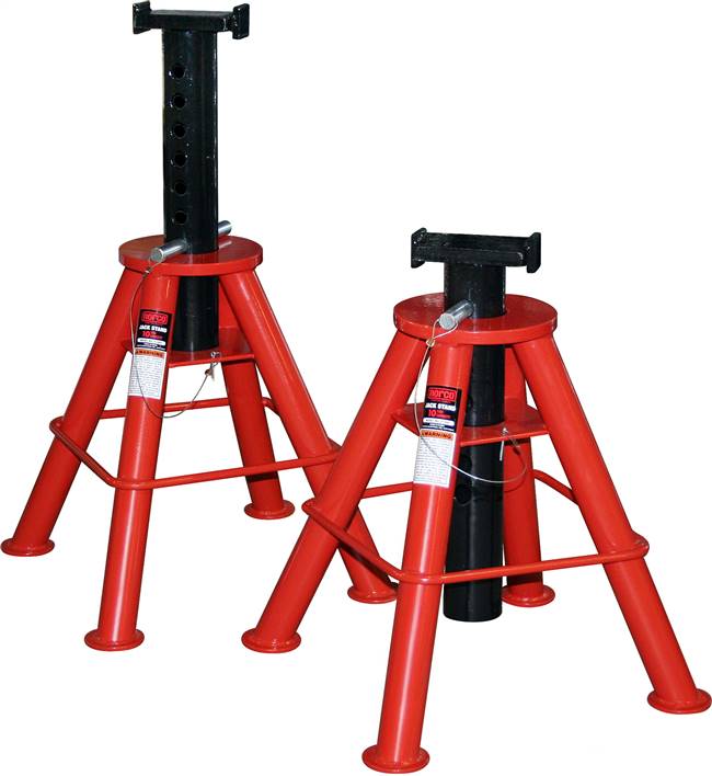 Norco 81208i 10 Ton Cap. Jack Stands - Pin Type-[Low] - Imported, Pair