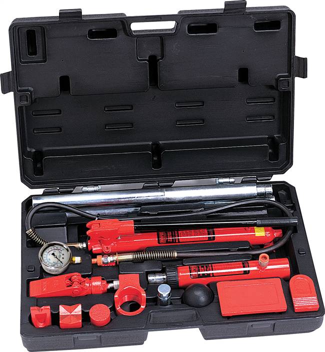 Norco 910005C 10 Ton Basic Collision Repair Kit - Forged Adapters W/Gauge