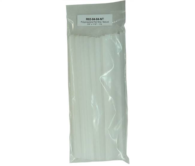 Polyvance R02-04-04-NT Polypropylene Flat Strip (3/8" x 1/" ), 12-inch sticks, 1 lb., Natural