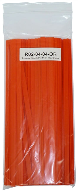 Polyvance R02-04-04-OR Polypropylene Strip, 3/8" x 1/16", 1 lb., Orange