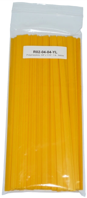 Polyvance R02-04-04-YL Polypropylene Strip, 3/8" x 1/16", 1 lb., Yellow