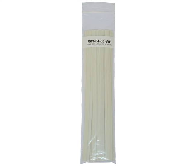 Polyvance R03-04-03-WH ABS Strip, 3/8" x 1/16", 30 ft., White