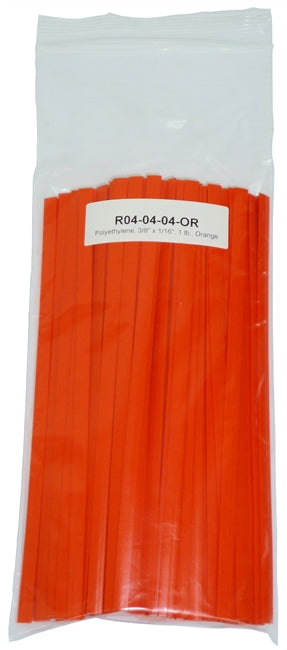 Polyvance R04-04-04-OR Polyethylene Strip (LDPE), 3/8" x 1/16", 1 lb., Orange