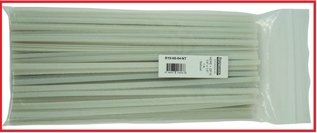 Polyvance R19-08-03-NT Natural HDPE + GF15 Plastic Corner Rod, 1/4"x1/4", 1 lb.